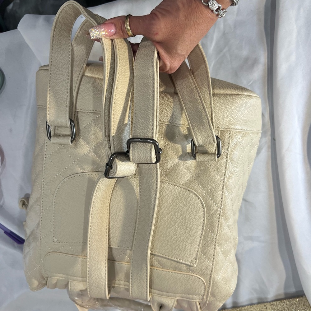 Chic‎ Cream Quilted Women's Backpack